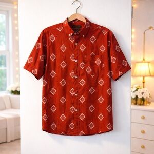 🏷️Banana Republic Lightweight Cotton Button-Up Shirt w Diamond Pattern Size M
